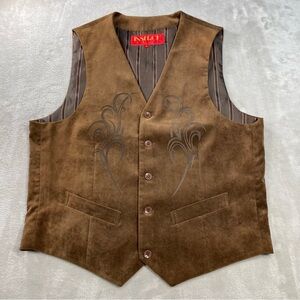 Inserch Limited Edition Italy Suede Button Vest Men's Sz M Western